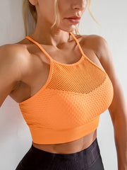 Mesh Sports Bra Racer Back Shockproof Quick Drying Yoga Workout Bra