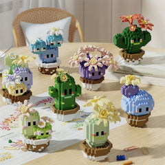 9pcs Plant Building Blocks Creative Birthday Gift