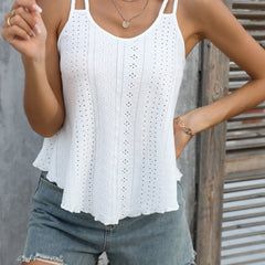 Eyelet Double Shoulder Strap Cami Top