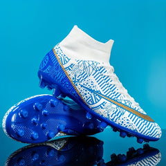 Men's High Top AG Cleat Football Boots - Anti-skid Lace Up Soccer Cleats