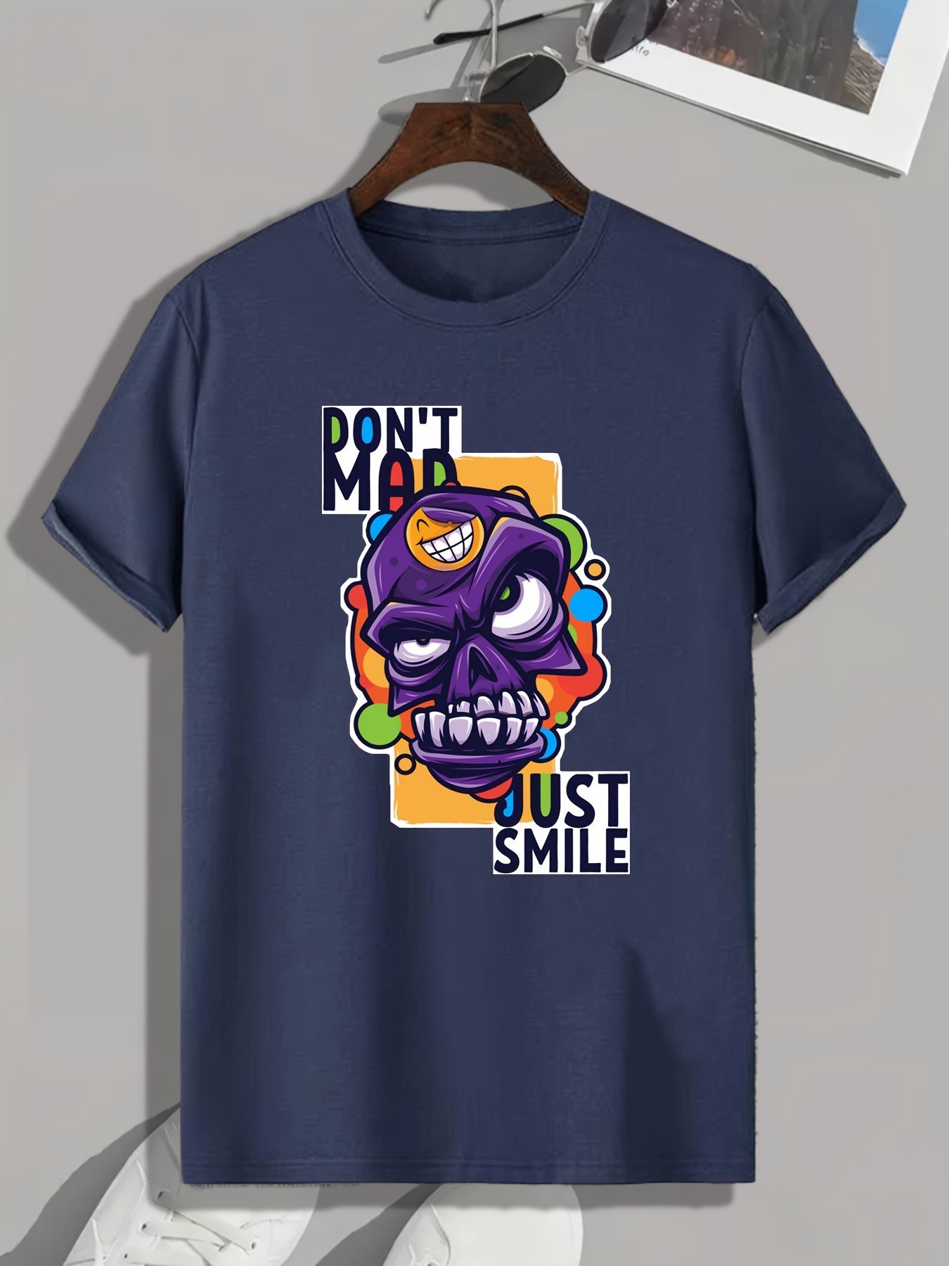 Pattern Print Men's Sports T-shirt | Outdoor Fitness Tee