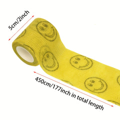 4pcs Cartoon Pattern Pet Self Adhesive Bandage Rolls Vet Tape For Cat And Dog