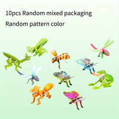 10pcs Cartoon Insect 3D Puzzle DIY Puzzle Party Small Gift Random Pattern