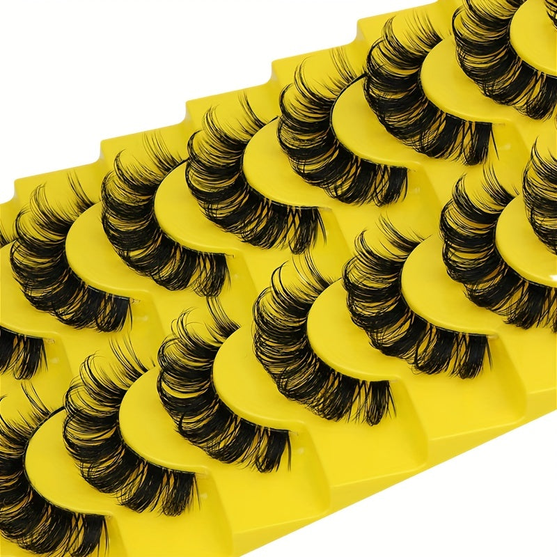 10 Pairs Natural 3D Fluffy Lashes for Daily or Special Occasion Makeup