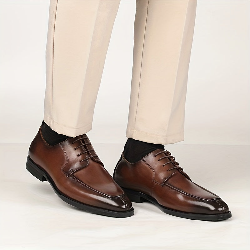 Men's Square Toe Lace up Oxford Shoes Smart Casual Dress Shoes