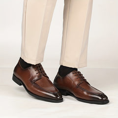 Men's Square Toe Lace up Oxford Shoes Smart Casual Dress Shoes