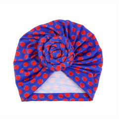 Breathable Knot Printed Flower Kids Turban Hat For Newborn Infant