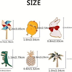 Cartoon Plant Enamel Pin Set for Decoration