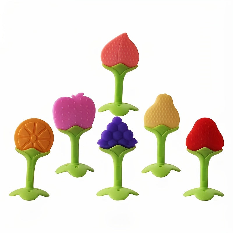 Soft Fruit Teether Silicone Soothing Teething Toy
