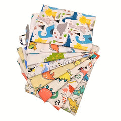 Dinosaur Series 8-Piece Cotton Twill Printed Fabric Hand Pieced