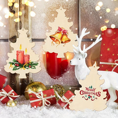 10pcs Large 17" Wooden Christmas Ornaments DIY Blank Wooden Ornament for Crafts