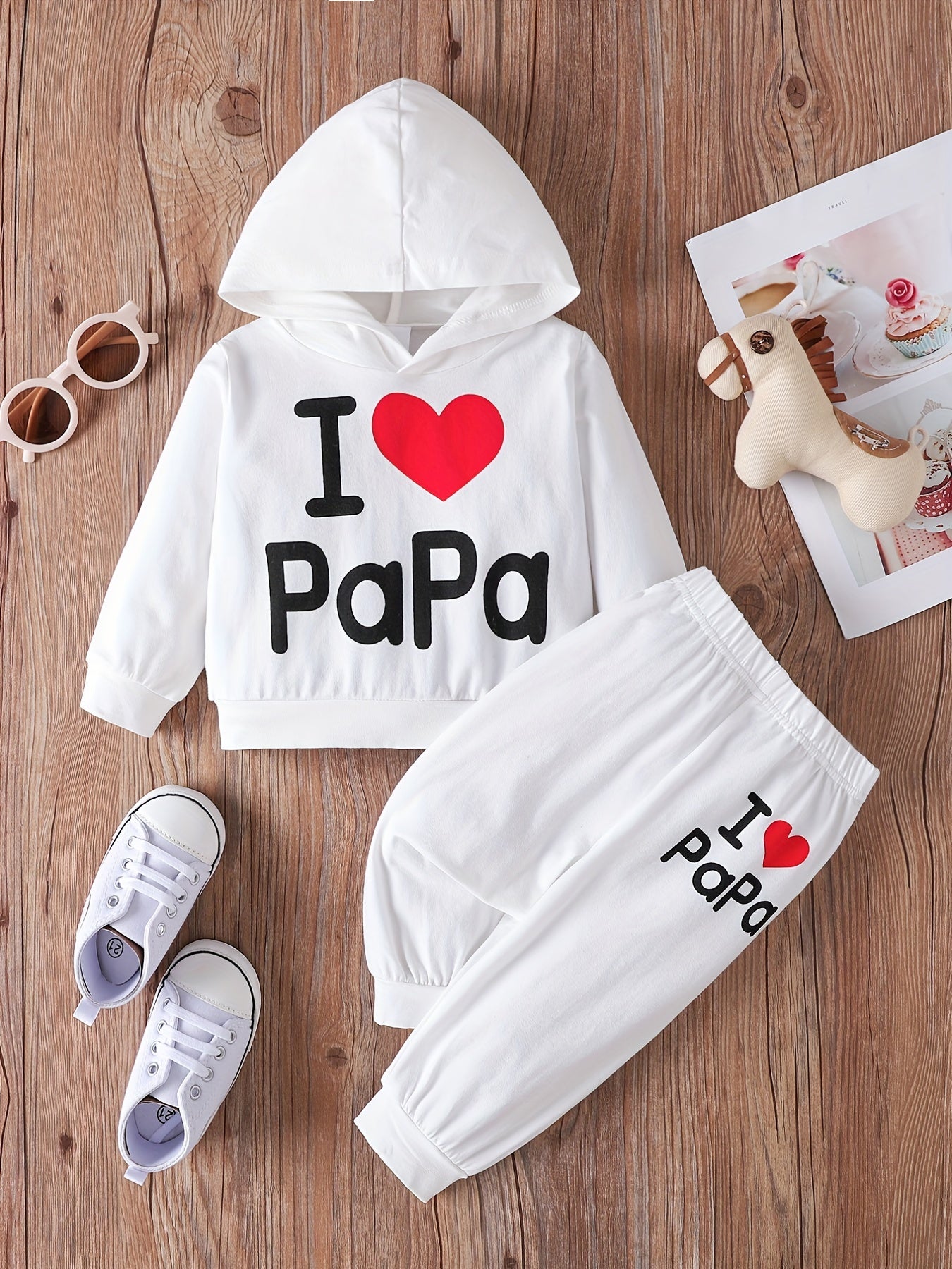 PAPA Casual Outfit Hoodie & Trousers Set for Boys