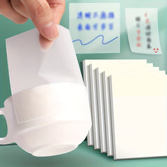 Waterproof Self Adhesive Sticky Note Pads 50pcs Translucent Sticky Note Paper