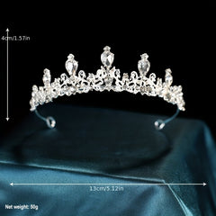 Bridal Crystal Headband Queen Princess Crown Head Jewelry Tiara