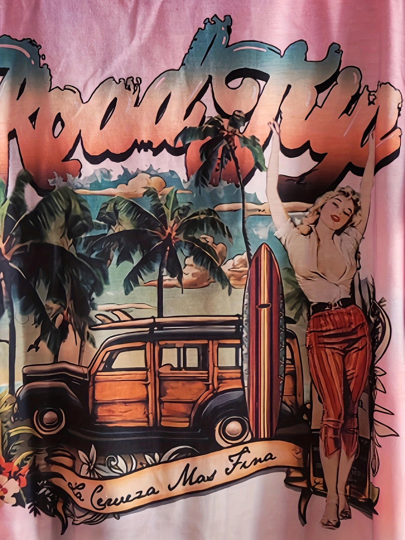 Men's Beach Resort Print Stretch Tee Shirt for Summer