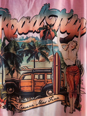 Men's Beach Resort Print Stretch Tee Shirt for Summer