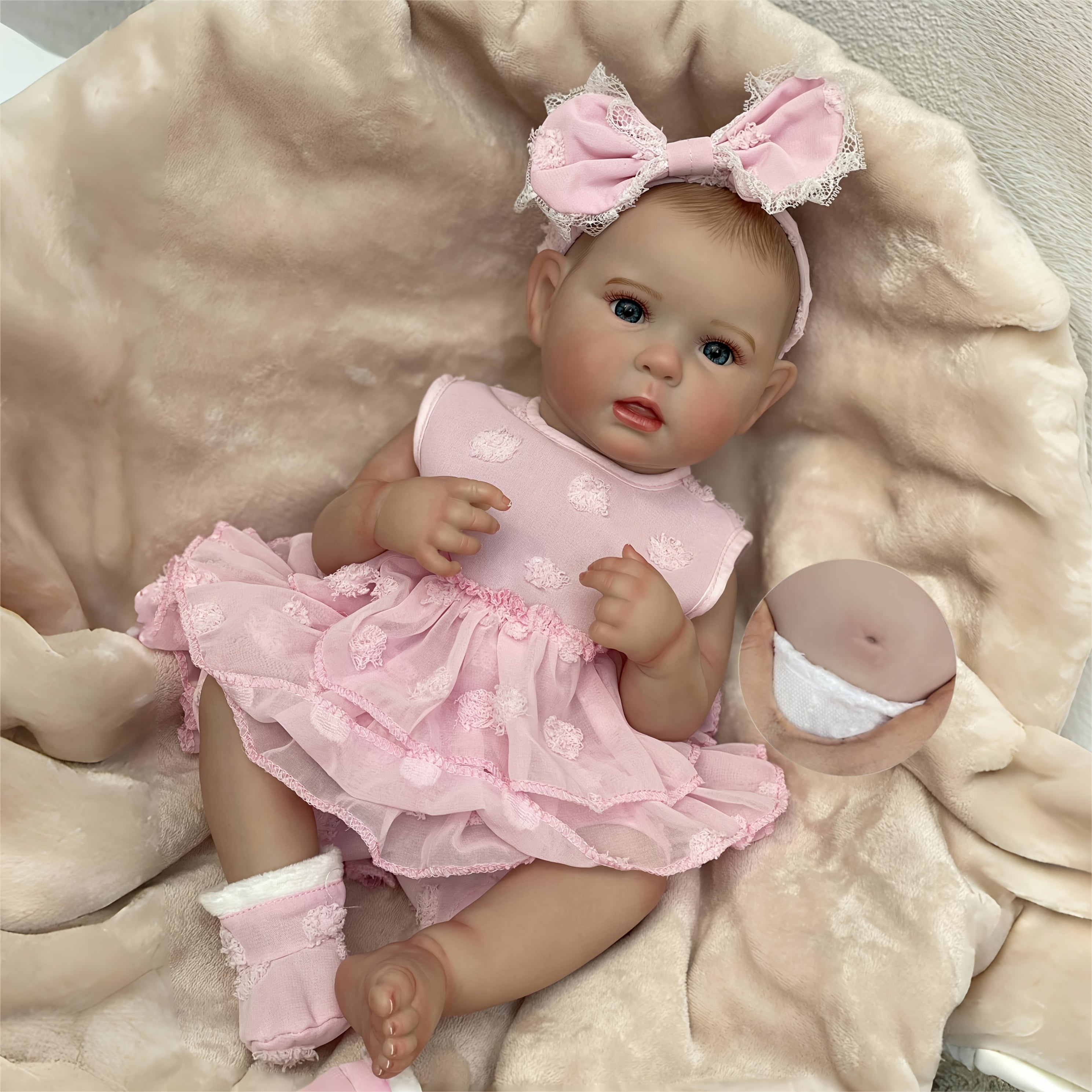 Realistic Reborn Doll Lifelike Girl with Open Eyes Full Body Soft Vinyl