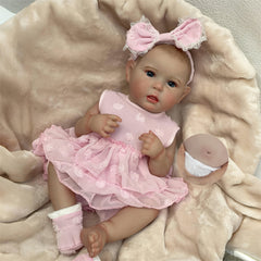 Realistic Reborn Doll Lifelike Girl with Open Eyes Full Body Soft Vinyl