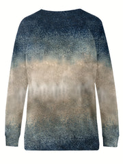 Cat Print Crew Neck Pullover Sweatshirt for Women