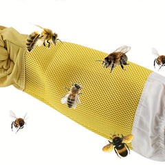 Leather Gloves Beekeeping Tools Anti-bee Anti Stinging Long Mesh Gloves Yellow