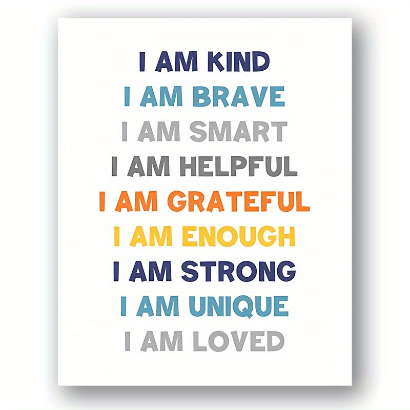 Nursery Decor Affirmations Print I Am Kind I Am Brave Inspirational Quote