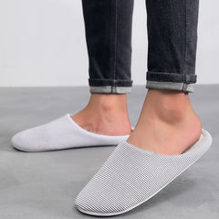 Men's Striped Soft Slides Slippers Shoes For Indoor Outdoor