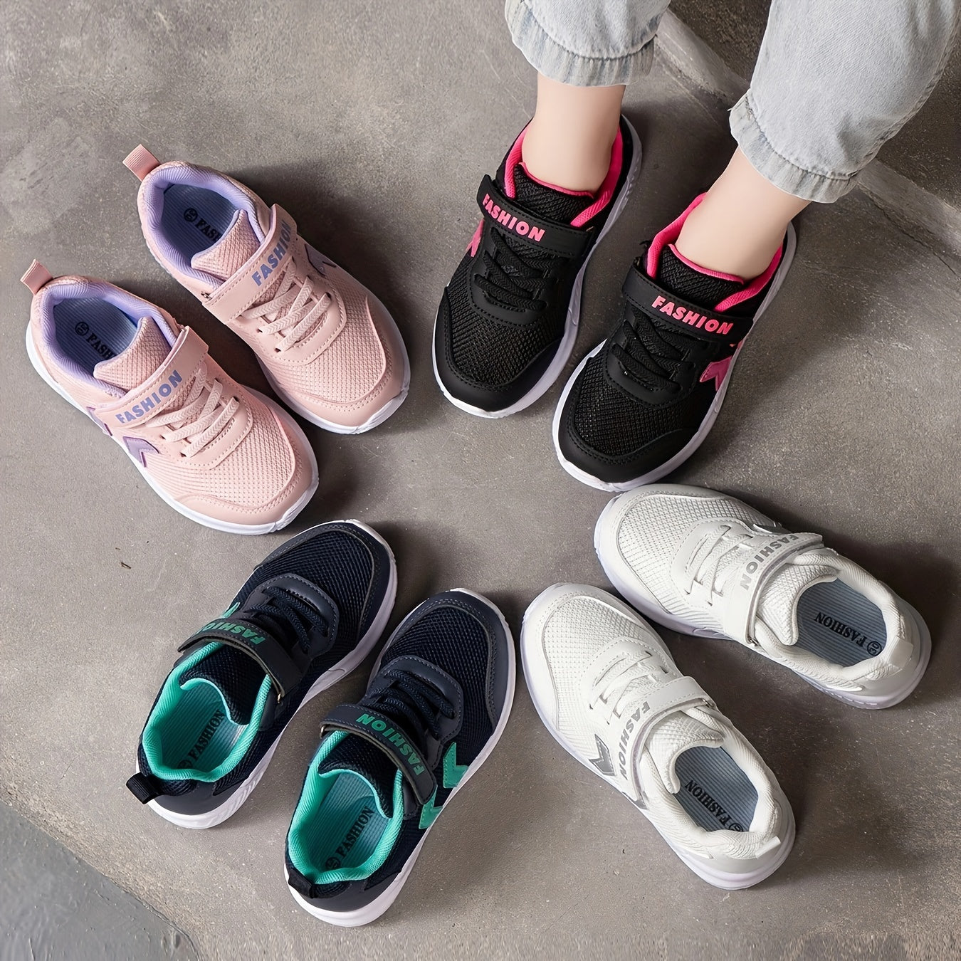 Girls Casual Low Top Mesh Sneakers Breathable Lightweight Shoes