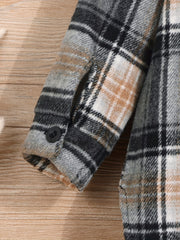 Boys Plaid Shirts Long Sleeve Button Down Tops Spring Fall Outwear Shirts