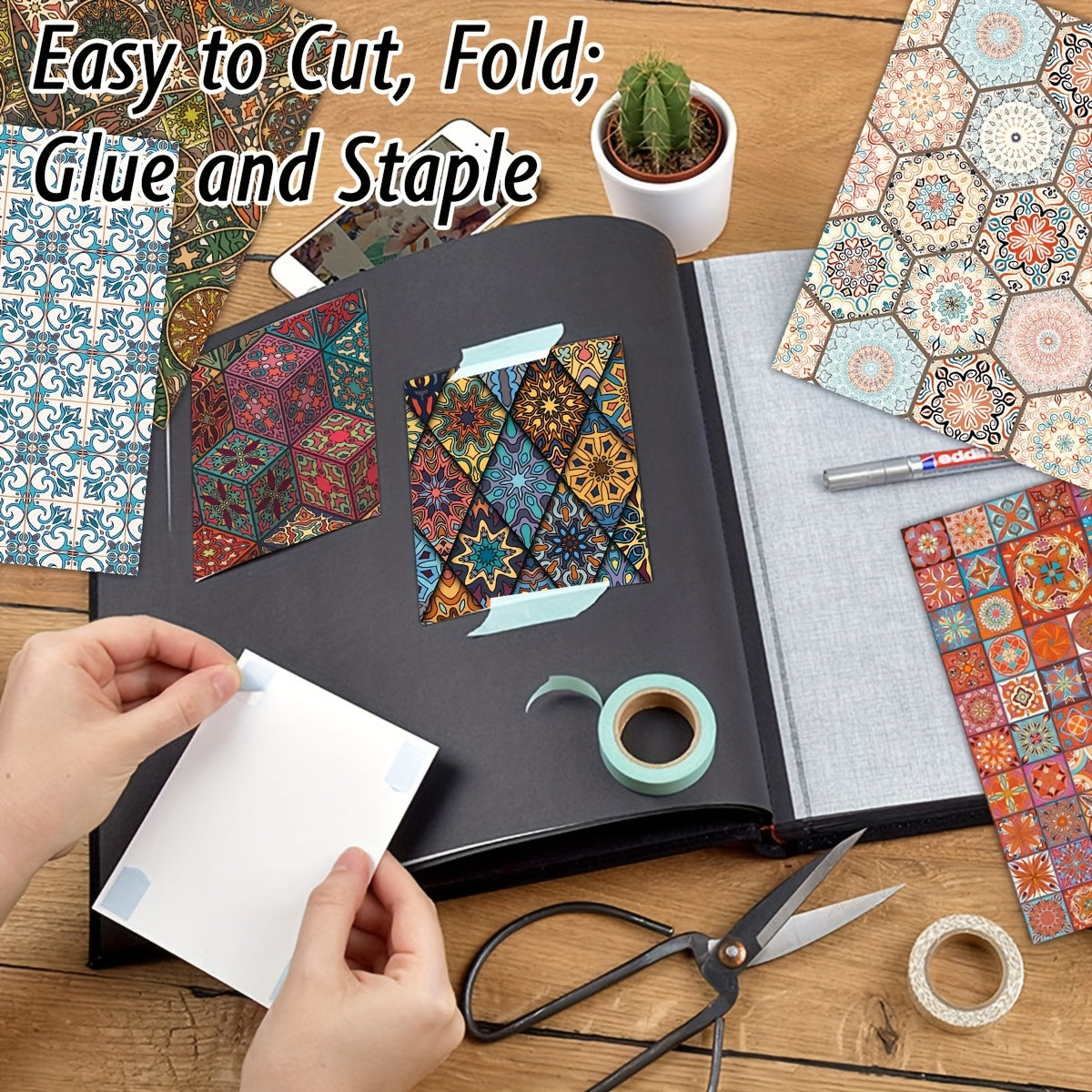 Geometric Pattern Scrapbook Paper Pad 24 Sheets