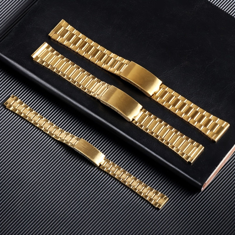 Stainless Steel Watch Band Metal Bracelet Folding Clasp Silver