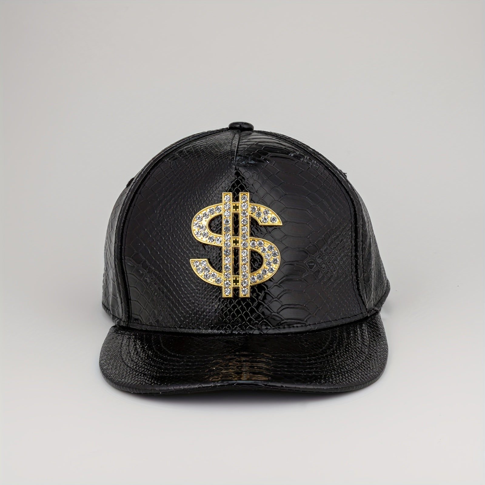 Men's PU Leather Baseball Cap with Dollar Pattern