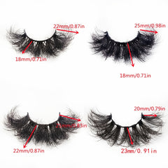 9D Fluffy Faux Mink Lashes Natural Wispy Style 20mm - Makeup and False Eyelashes