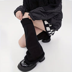 2 Pairs Solid Leg Warmers Harajuku All match Knee High Socks Women's Stockings