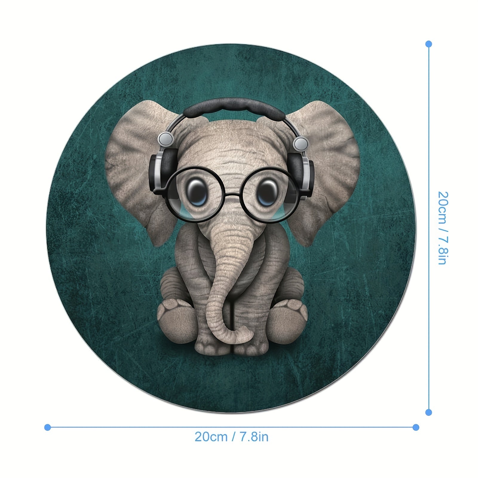 Cartoon Round Mouse Pad Desk Pad for Women Non-slip Rubber Office