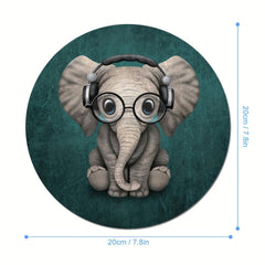 Cartoon Round Mouse Pad Desk Pad for Women Non-slip Rubber Office