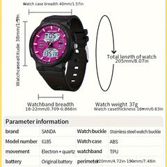 SANDA Unisex Sports Watch Dual Display Night Light
