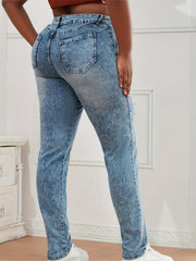 Stretch Ripped Jeans, Button Fly