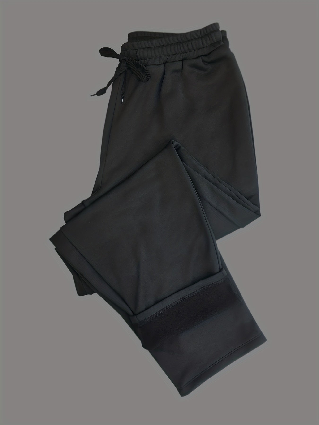 Solid Fleece Sports Pants with Pockets