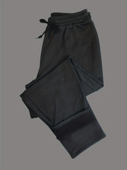 Solid Fleece Sports Pants with Pockets