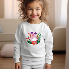 Cartoon Snowman Graphic Crew Neck Long Sleeve Sweatshirt Kids Christmas Gift