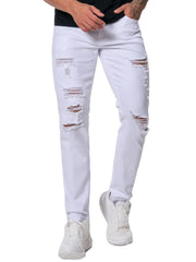 Men's Slim Fit Ripped Jeans Casual Street Style Denim Pants