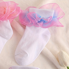 Girls Lace Dance Socks Tube Socks