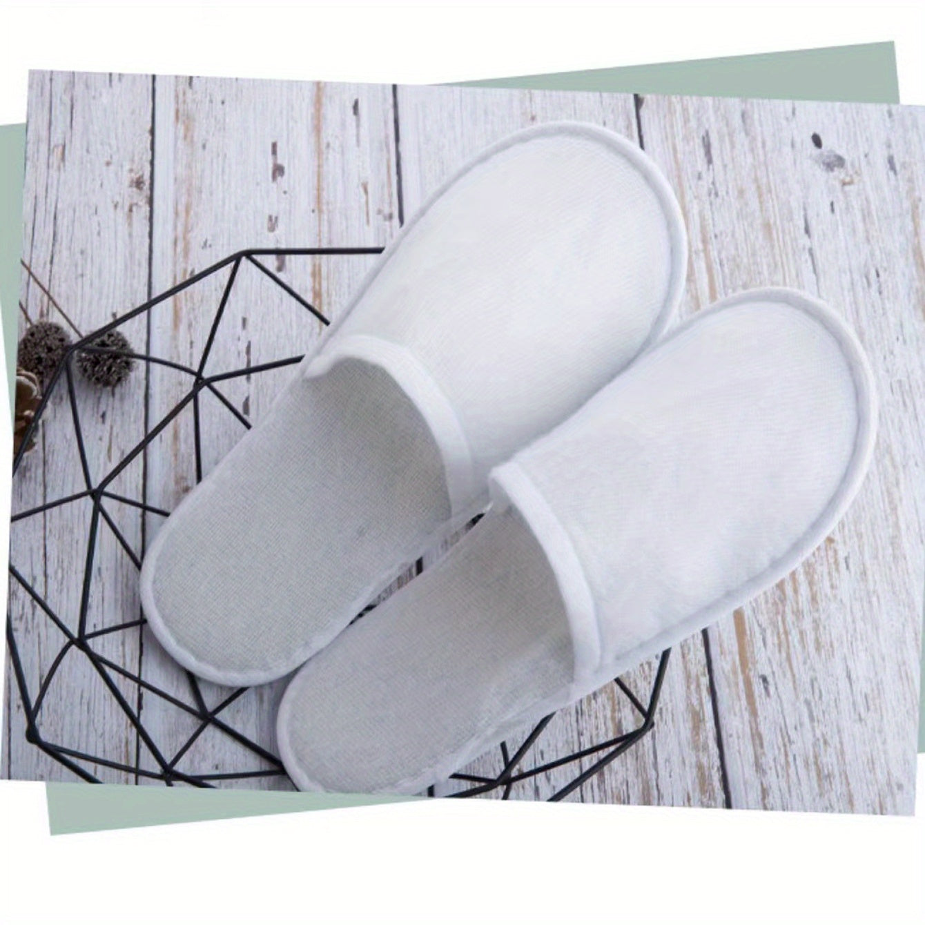 Disposable Spa Slippers, Non-Slip, Pack of 5 Pairs