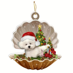 Christmas Tree Puppy Shell Pendant Accessory Decoration