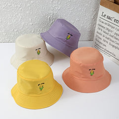 Vegetable Embroidery Fisherman Hat Women's Summer Outdoor Sunshade