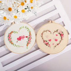 4pcs Embroidery Kit Love Pattern Set with Hoop 20.07cm