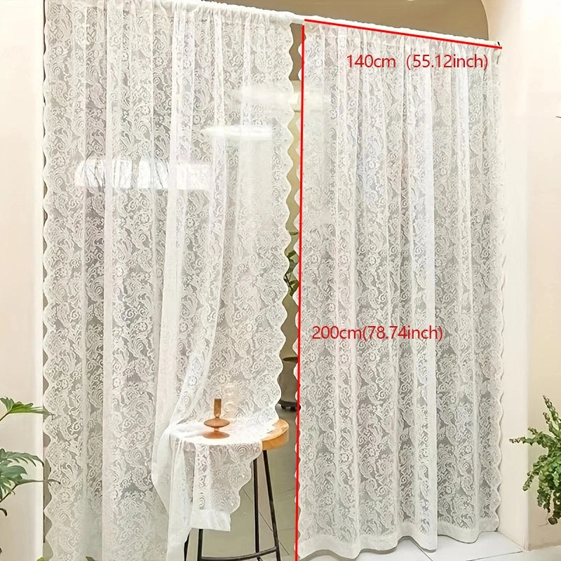 1 Panel Phoenix Tail Sheer Curtains for Home Decor