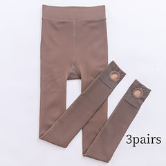 3 Pack Solid Slim Tights Opaque High Waist Elastic Leggings