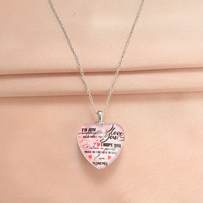 Love Crystal Pendant Necklace for Daughter Anniversary Christmas Gift