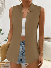 Versatile Sleeveless Vest Casual Open Front